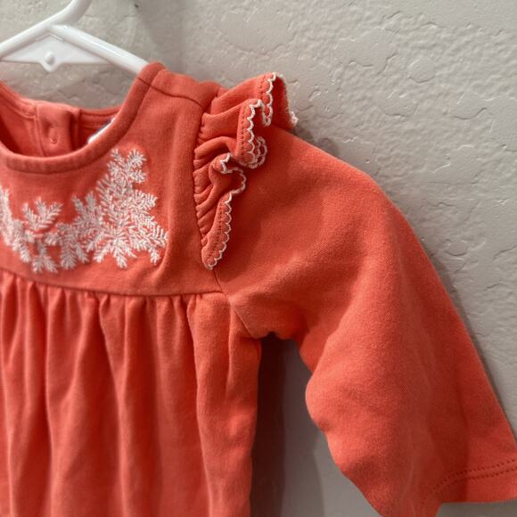 Janie and Jack Coral Embroidered Ruffle Romper - Picture 2 of 9